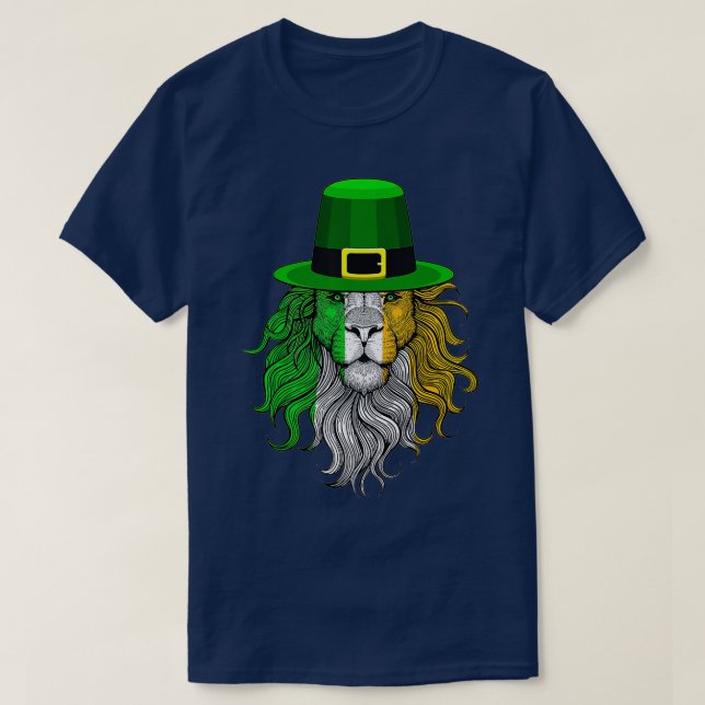 T-shirt Drôle Lion Irlande drapeau, Casquette Lion irlanda (Design devant)