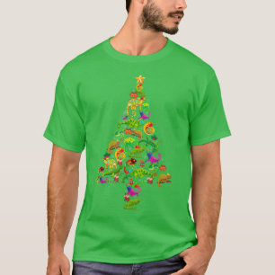 T-shirt Drôle Lizard Arbre de Noël Lizard Xmas Femmes Homm