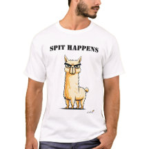 T-shirt drôle Llama Fun Spit Happens