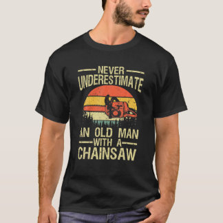 T-shirt Drôle Lumberjack Art Hommes Papa Chainsaw Arborist