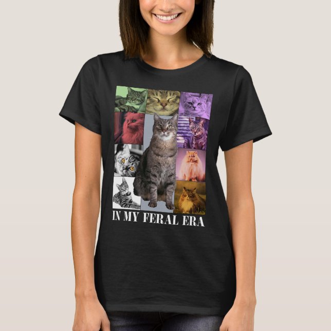 T-shirt Drôle Lune De Chat Dans Mon Ère Feral Cute Kitten  (Devant)