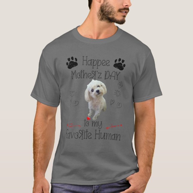 T-shirt Drôle Maltais Bonne Fête des Mères À Mon Hu Préfér (Devant)