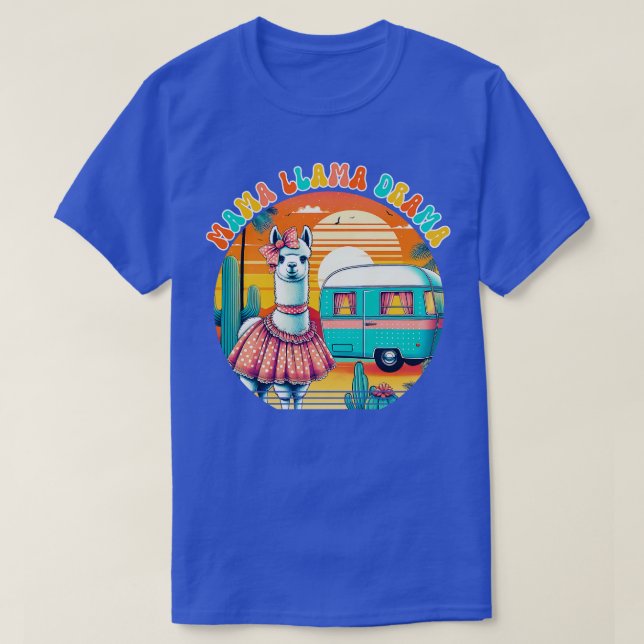 T-shirt Drôle Mama Llama Drama Alpaca Design (Design devant)