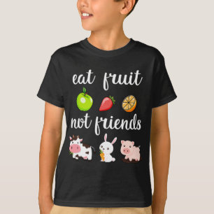 T-shirt Drôle Manger Fruit Pas Amis Vegan Homme Femme