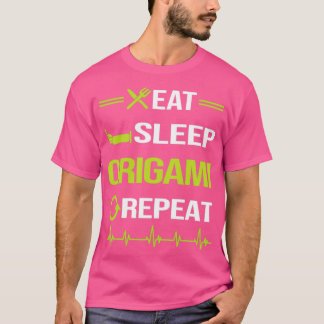 T-shirt Drôle Manger Sleep Répéter Origami