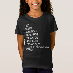T-Shirt Drôle Manger Sleep Théâtre Geek Nerd Broadway M
