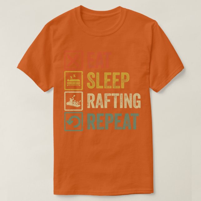 T-shirt Drôle mangez dormant rafting répétition rétro cade (Design devant)