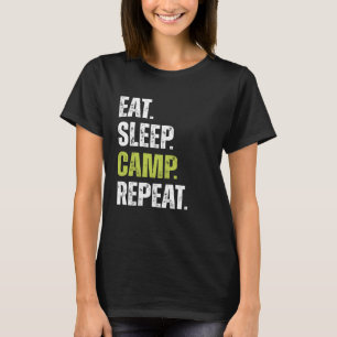 T-shirt Drôle Mangez le camp de sommeil Répétez l'amant du