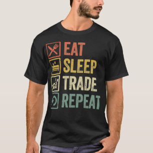 T-shirt Drôle mangez le sommeil commerce de répétition rét