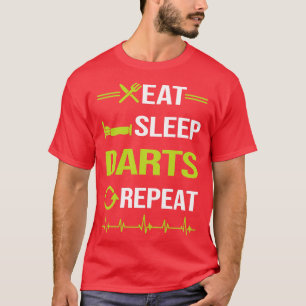 T-shirt Drôle Mangez le sommeil Répétez les fléchettes