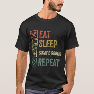T-shirt Drôle mangez les chambres d'évasion de sommeil rép