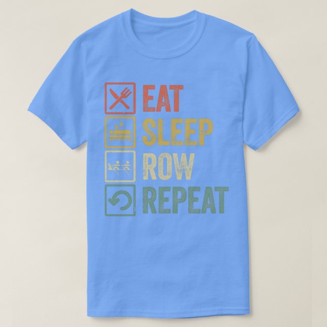T-shirt Drôle mangez ligne de sommeil répéter cadeau vinta (Design devant)