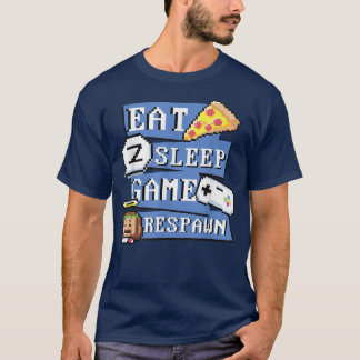 T-shirt Drôle Mangez Pizza Jeu de Sommeil Respecté pour Je