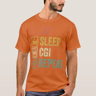 T-shirt Drôle mangez sommeil cgi répétition rétro cadeau v