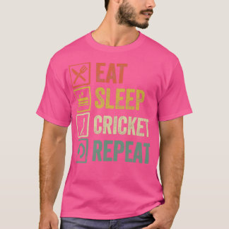 T-shirt Drôle mangez sommeil cricket répéter rétro cadeau 