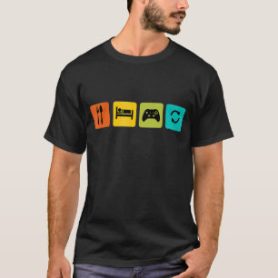 T-shirt Drôle Mangez Sommeil Jeu Répéter T pour Jeux Vidéo