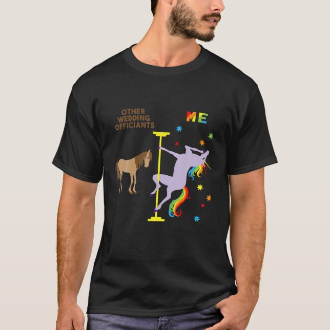 T-shirt Drôle Mariage Officiel Merci Cadeau Rainbow Uni (Devant)
