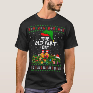 T-shirt Drôle Matching Famille laid Le Vieux Père Elf Chri