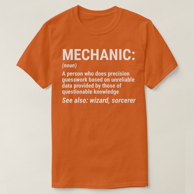 T-shirt Drôle Mécanique Définition Mécanique Cadeau (Design devant)