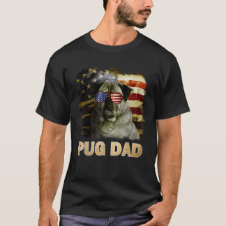 T-shirt Drôle meilleur Carlin papa jamais drapeau américai