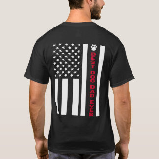 T-shirt Drôle Meilleur Chien Papa Jamais Amérique Drapeau