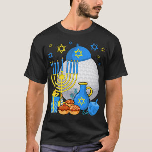 T-shirt Drôle Menorah de Balle de Golf Juive Joyeux Hanukk