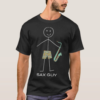 T-shirt Drôle Mens Saxophone Design, Boy Music Cadeaux T-S