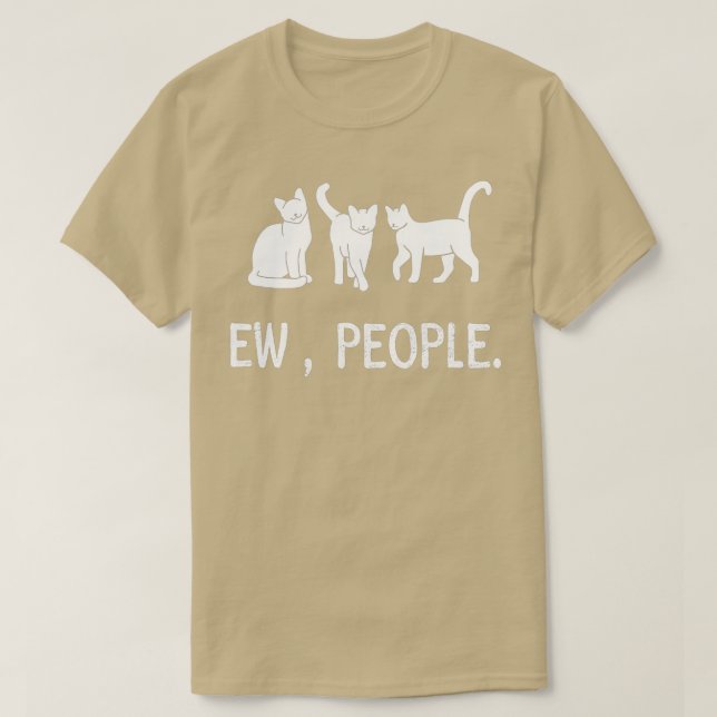 T-shirt drôle meow kitty black chat drôle ew, les gens mio (Design devant)