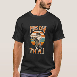 T-shirt Drôle Meow Thai Pour Hommes Femmes Muay Thai Chat 