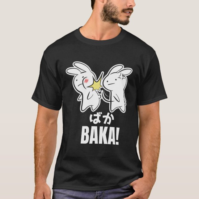 T-shirt Drôle mignon Anime Baka Lapin Lapin Slap Baka Japo (Devant)