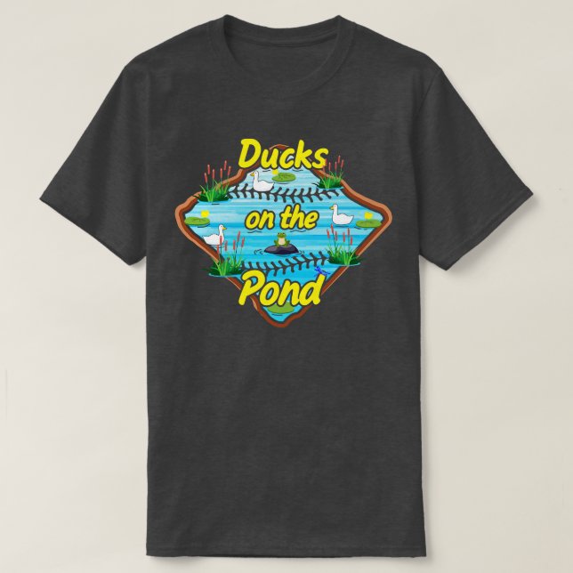 T-shirt Drôle mignon baseball Dit Canards sur le canapé de (Design devant)