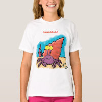Drôle mignon caricature pourpre crabe ermite