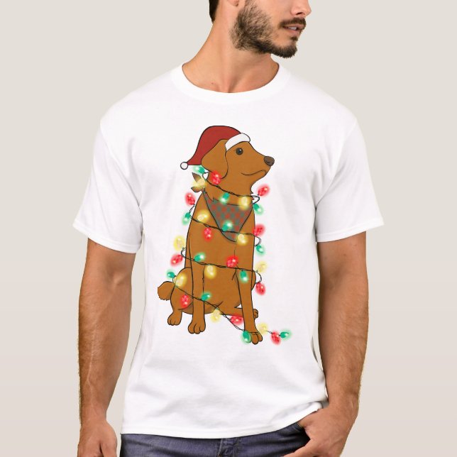 T-shirt Drôle mignon chien de Noël (Devant)