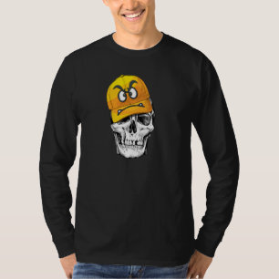 T-shirt Drôle mignon crâne porte Casquette Jaune en colère
