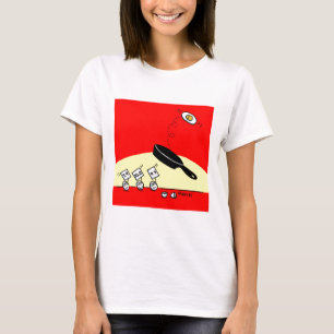 T-shirt drôle mignon de bande dessinée d'oeufs d