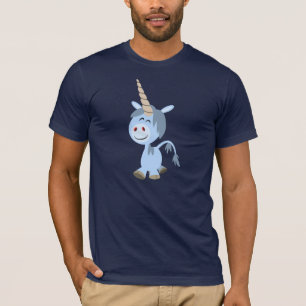 T-shirt drôle mignon de licorne de bande dessinée