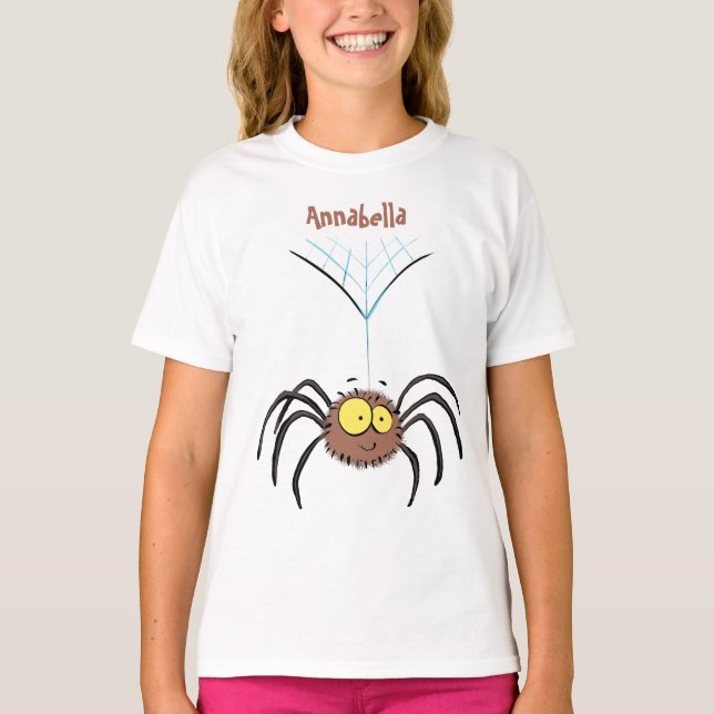 T-shirt Drôle mignon dessin animé d'araignée moelleuse (Devant)