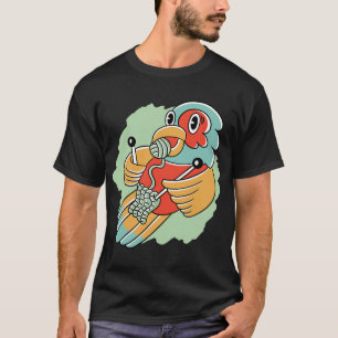 T-shirt Drôle mignon dessin animé perroquet tricot laine t