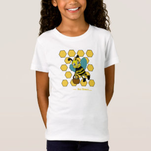 T-Shirt Drôle mignon et souriante aquarelle abeille