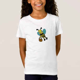 T-Shirt Drôle mignon et souriante aquarelle abeille