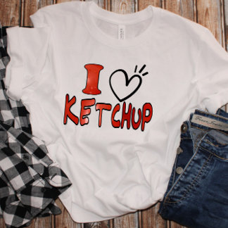 T-shirt Drôle mignon J'aime Ketchup