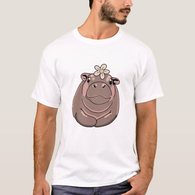 T-shirt Drôle mignon Moo Deng Hippo Baby Bouncy Pig 2 (Devant)