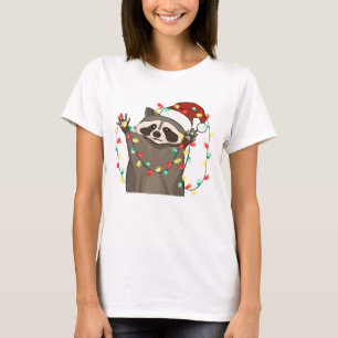 T-shirt Drôle mignon Raccoon de Noël
