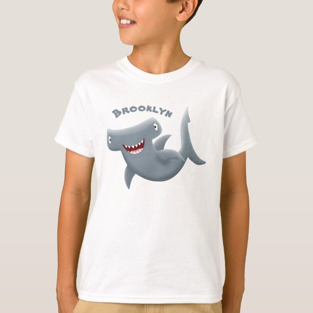 T-shirt Drôle mignon requin marteau dessin animé (Devant)