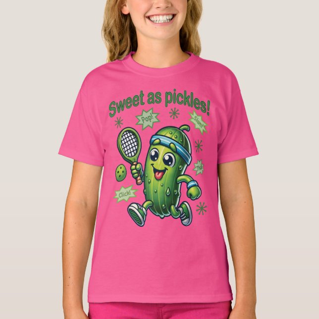 T-shirt Drôle mignon sucré comme chatons Pickleball (Devant)