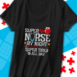 T-shirt Drôle mignon Super Fatigué Nurse Day Night Shift