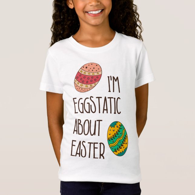 T-Shirt Drôle Mignonne Citation Humoristique Pâques Eggsta (Devant)