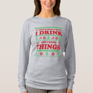T-shirt Drôle moche chandail de Noël dit whiskey