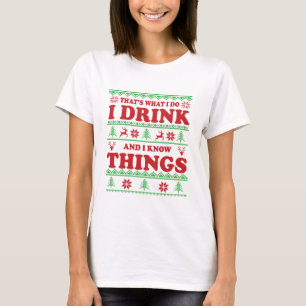 T-shirt Drôle moche chandail de Noël dit whiskey