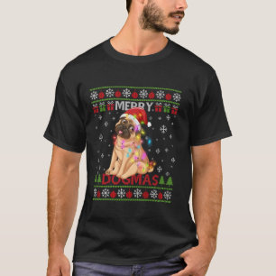 T-shirt Drôle moche Joyeux Dogmas Carlin Noël Chien Santa